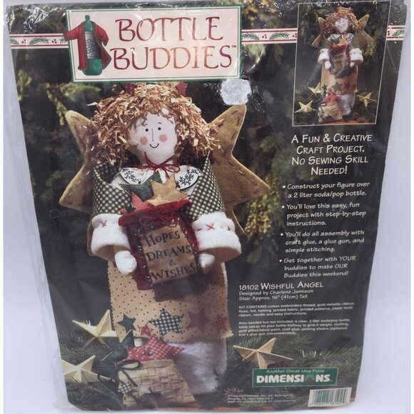 Wishful Angel 18102 Bottle Buddies Christmas Craft Project Dimensions 1996 - Picture 8 of 8